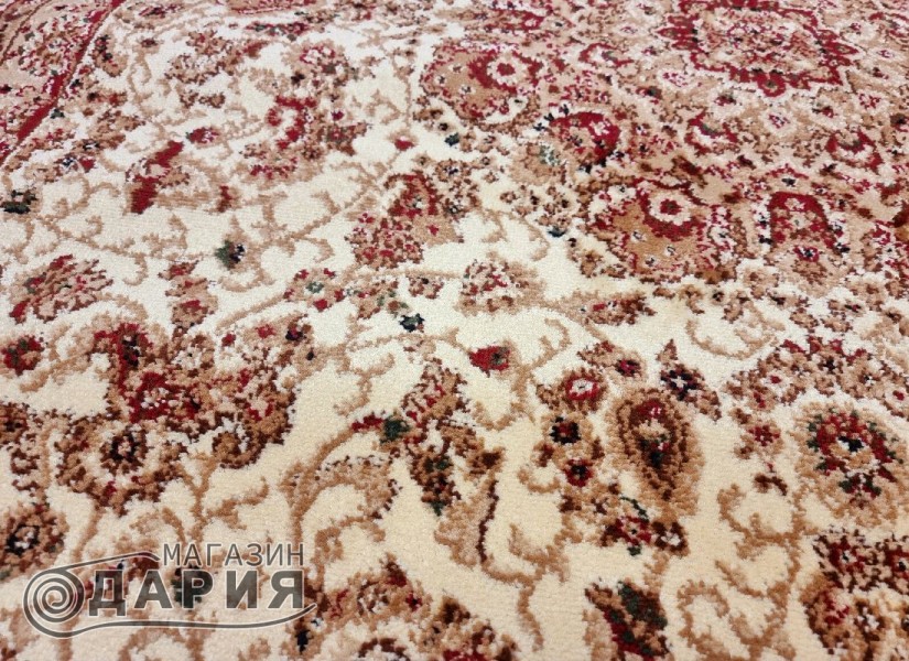 Тъкан персийски килим Blue stones 2538 cream елипса